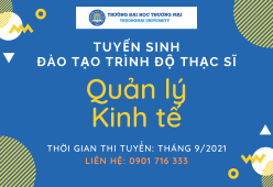 Tuyển sinh trình độ thạc sĩ Quản lý kinh tế, đợt 2 tháng 9 năm 2021