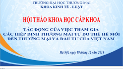 HỘI THẢO KHOA HỌC KHOA KINH TẾ - LUẬT NĂM HỌC 2018-2019