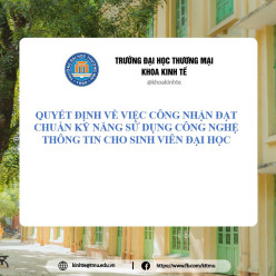 QUYẾT ĐỊNH VỀ VIỆC CÔNG NHẬN ĐẠT CHUẨN KỸ NĂNG SỬ DỤNG CÔNG NGHỆ THÔNG TIN CHO SINH VIÊN ĐẠI HỌC